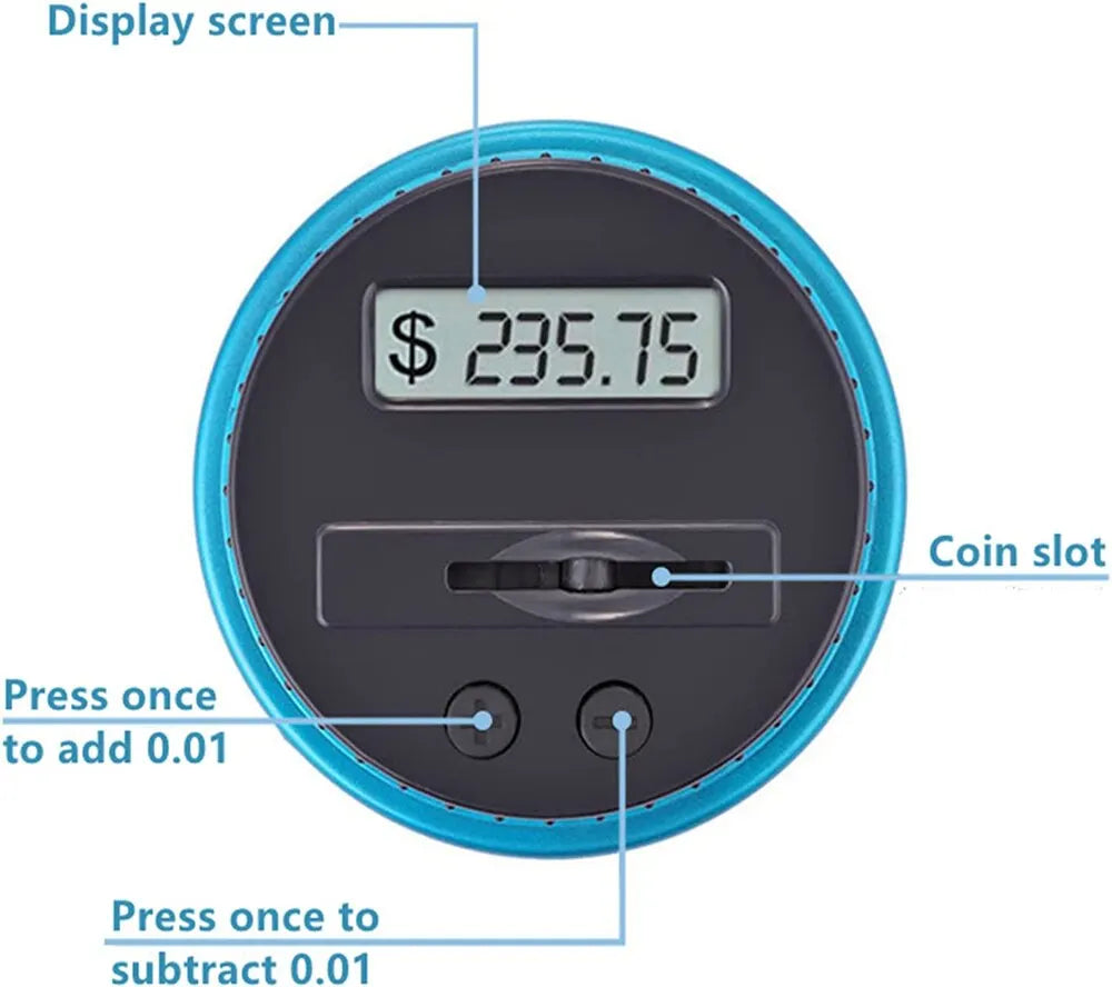 Digital Coin Counting Money Jar