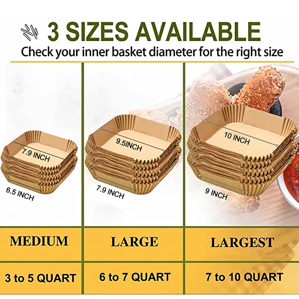 Disposable Baking Paper Liners for Air Fryer – Cooking Made Effortless
