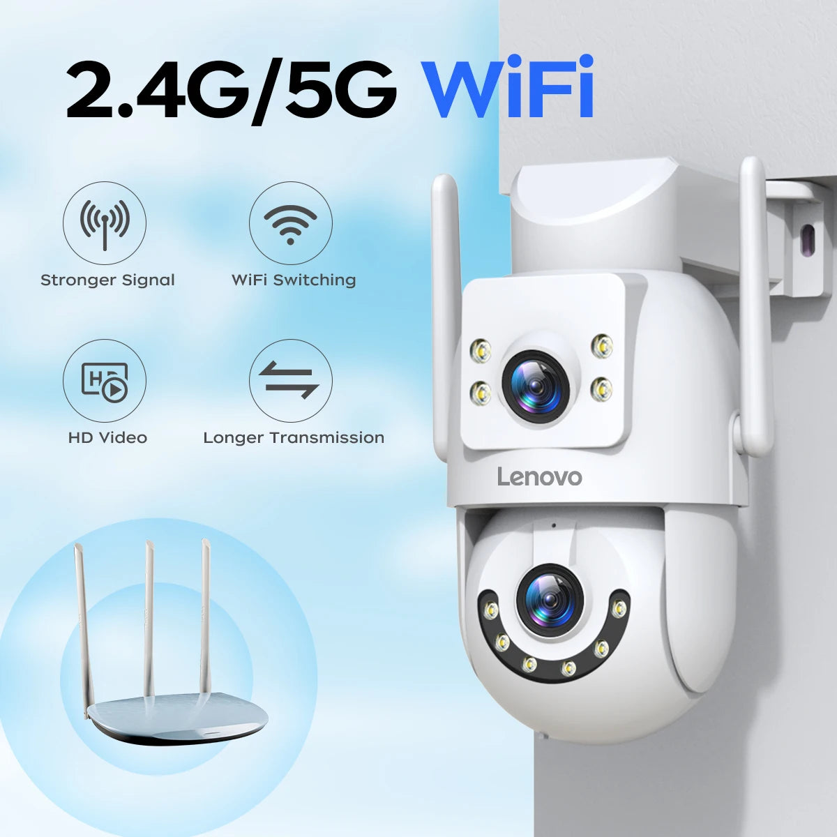 Lenovo 4K Wi-Fi 5G PTZ Surveillance Camera – Smart Security for Your Home & Business