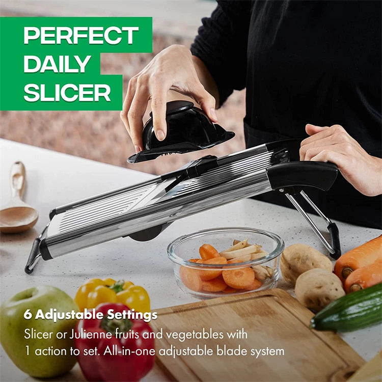 Professional Cutting in Seconds with the Adjustable Stainless Steel Mandoline