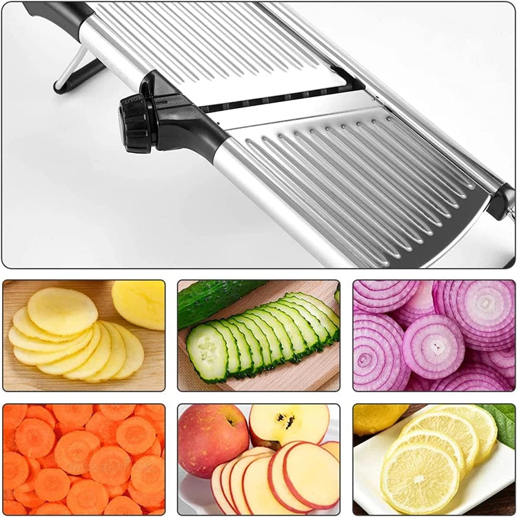 Professional Cutting in Seconds with the Adjustable Stainless Steel Mandoline