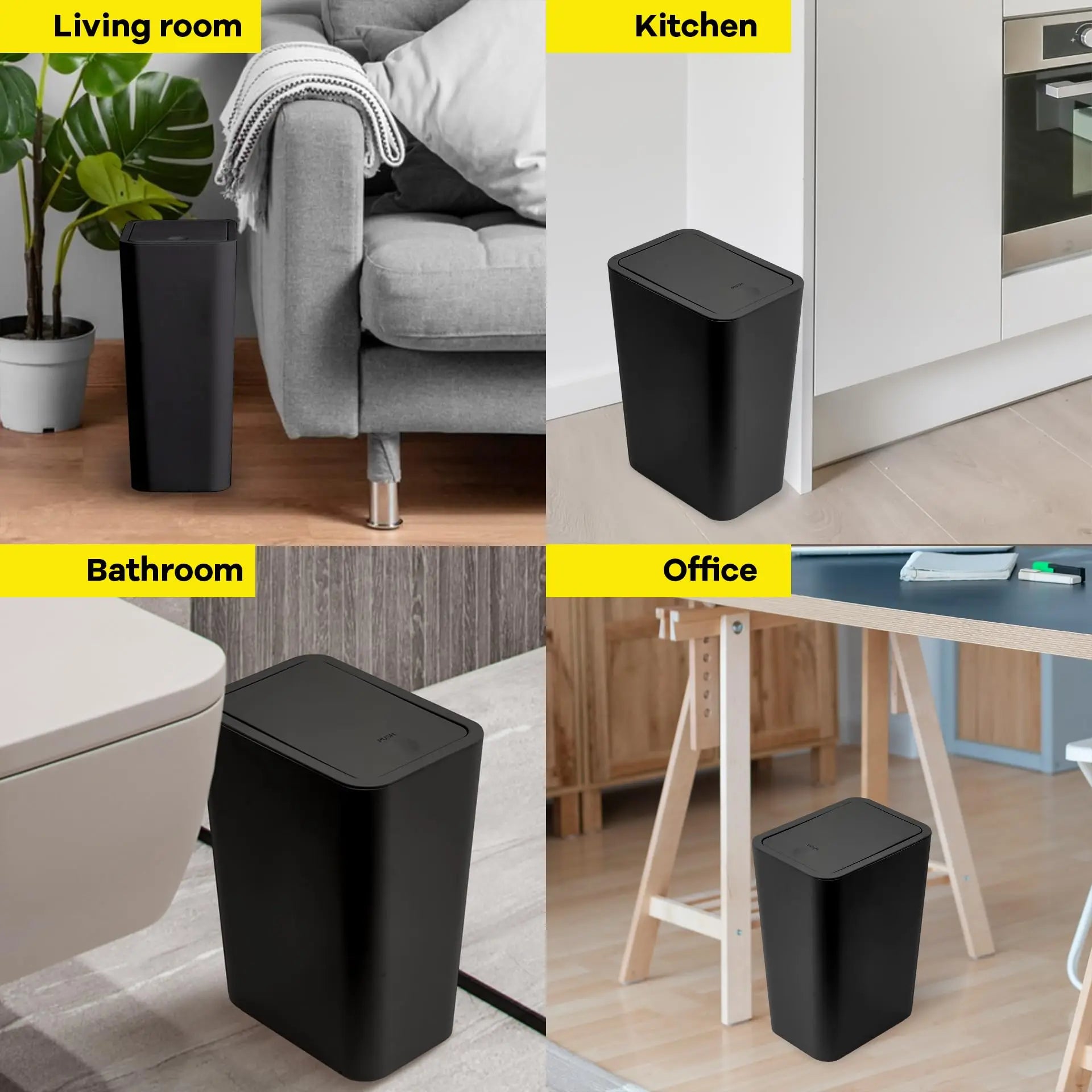 10L Pop-up Lid Bathroom Bin – Modern Design & Everyday Practicality