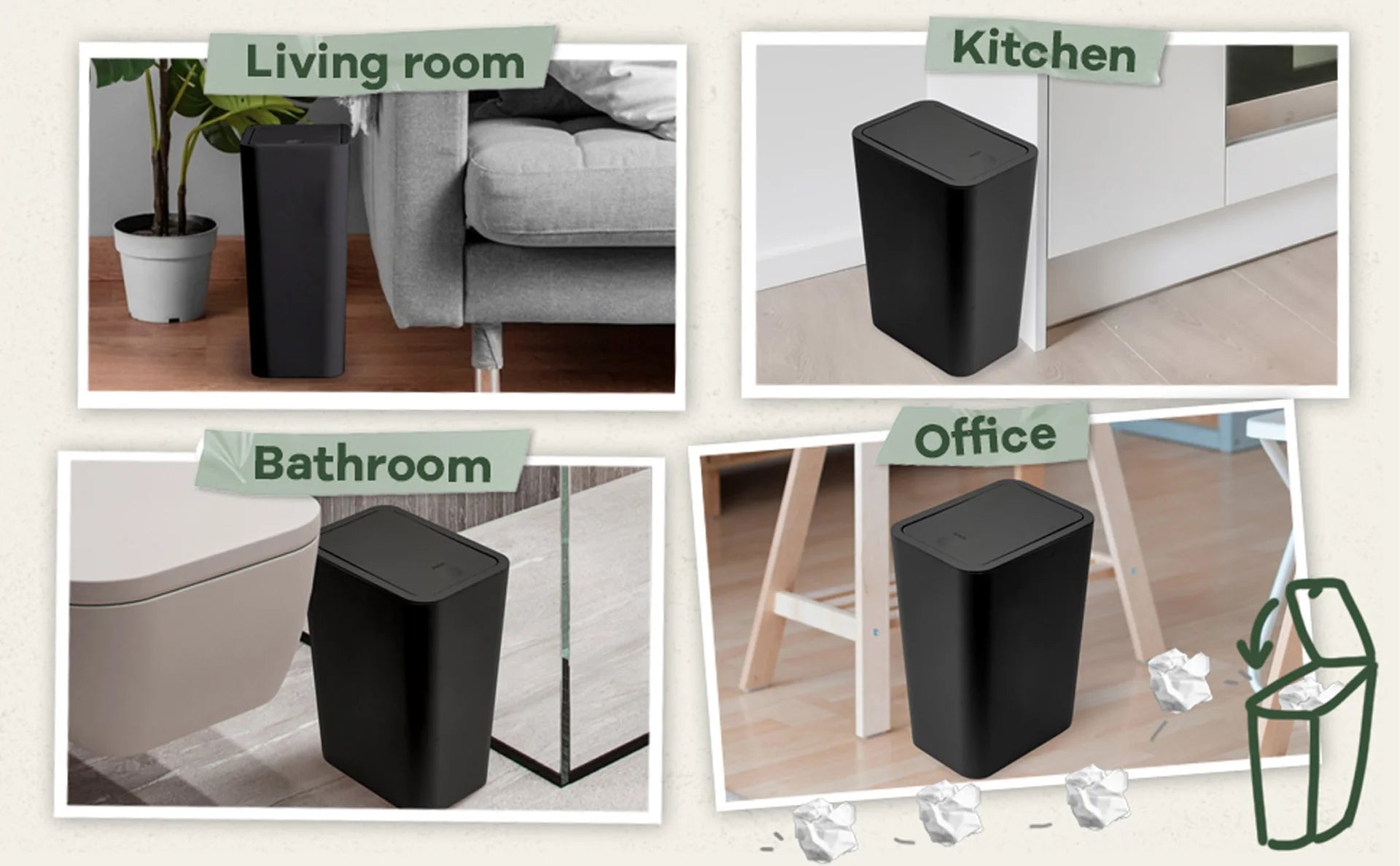 10L Pop-up Lid Bathroom Bin – Modern Design & Everyday Practicality