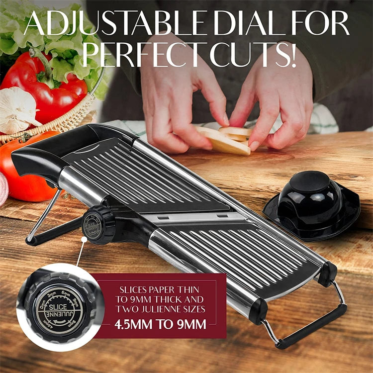 Professional Cutting in Seconds with the Adjustable Stainless Steel Mandoline